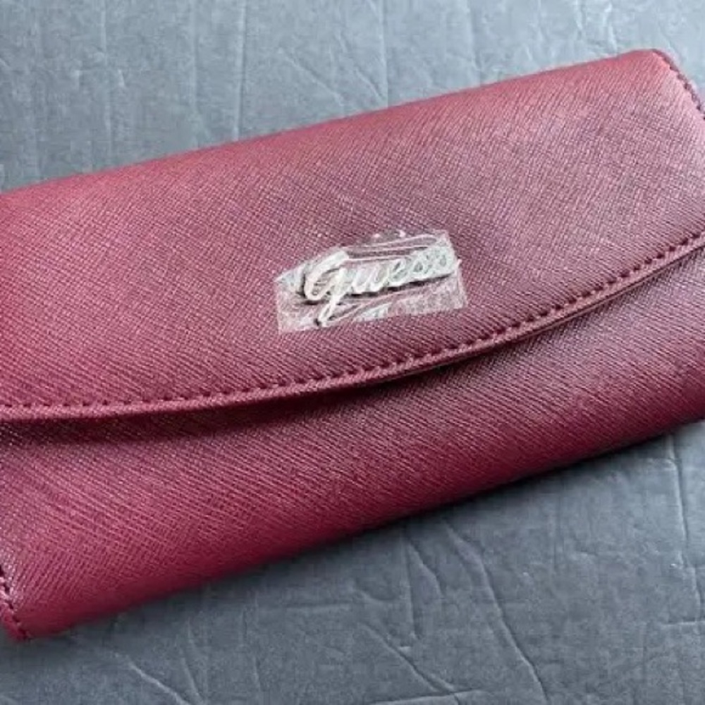 Guess Wine Wallet Clutch Trifold